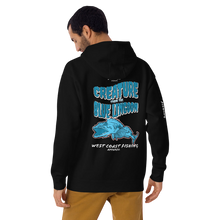 Load image into Gallery viewer, Mens Black Hoodie - Blue Lingoon